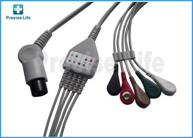 Normal use Round 6 pin one piece type ECG Monitor Cable 3.6 meters for patient monitor
