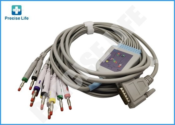 Nihon Kohden one piece type ECG cable EKG cable IEC color code Banana 4.0 plug